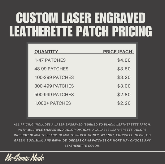 Custom Laser Engraved Leatherette Patch Pricing